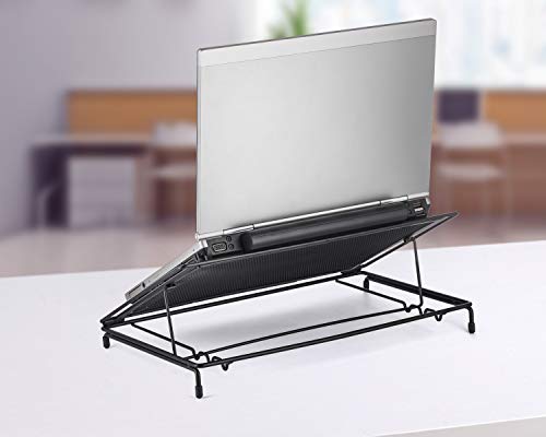 Halter Mesh Ventilated Adjustable Laptop Stand for Laptop/Notebook/iPad/Tablet and More - 9" X 14" - Black - Thumbnail 5