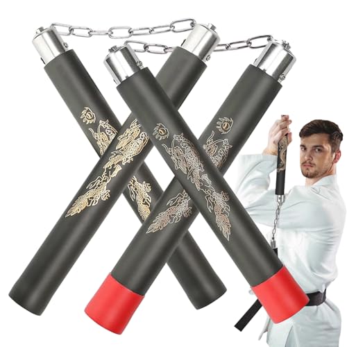 La mejor comparación de Ropa de Artes marciales disponible en línea para comprar. 42 LYRAXE 2 Piezas Nunchakus de Entrenamiento, Nunchakus de Goma Espuma con Cadena de Acero,para niños o Adultos, Principiantes para Práctica, Los Profesionales y Entrenamiento...