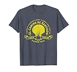 Camino de Finisterre & Muxía - Viera - El Camino de Santiago Camiseta, Hombre, Azul Jaspeado, L