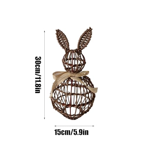 Lapin de Pâques objet décoration rotin, idée cadeau maison et jardin