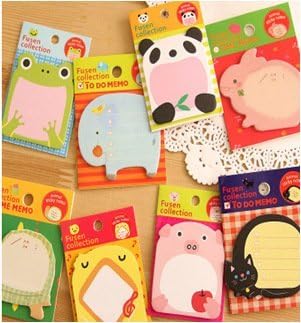 Sticky Notes, 8-Packs Self Sticky Notes in Different Shapes, Creative Self-Stick Notes Colorful Super Sticky Notes, Memo Notes for Students, Home, Office -Easy Post and Use (Animal)