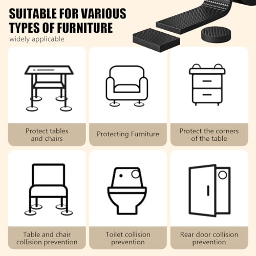 Image of HASTHIP EVA Furniture Pads 13ft X 0.78 in Strip Self Adhesive Furniture