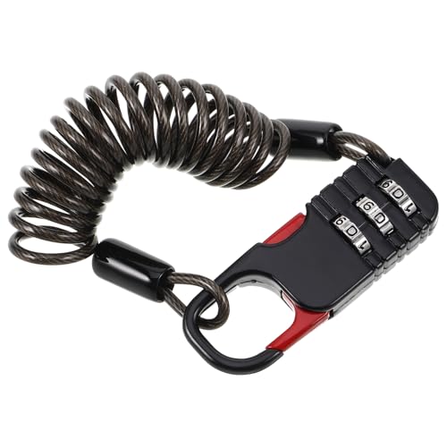 BESTonZON 密?? バイクホイールロック 桁ダイヤル式 ケーブルロック 軽量コンパクト スチールワイヤー製 防犯用 バスケット固定 旅行用ベビ