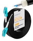 Foboiu OM3 Outdoor Fiber Optic Cable 75M(250FT), Fiber LC to LC 1pack， Multimode Duplex Armored，Uniboot...