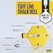 M-D Building Products 00800 ABS Tuff Line™ Contractor Chalk Reel, Durable and Reliable Chalk Line for Precision Marking, Ideal for Construction & Carpentry Projects (0.06 in. x 100 ft, Yellow)