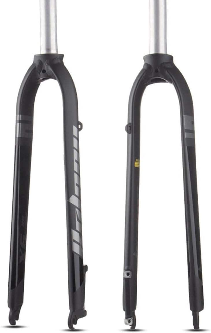 HOMSXPAC Bike Fork 26in 27.5in 29in Mountain Bikes Rigid 1-1/8'' Straight Tube Road Hard Aluminum Alloy Disc Brake Front Quick Release 9 * 100mm(Black,STRAIGHT_29IN)