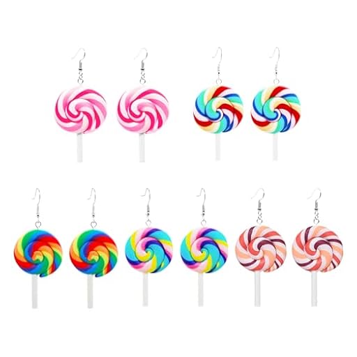 OAOSDH 5 Pares De Pendientes De Forma De Piruleta, Pendientes Creativos, Pendientes Lindos Divertidos, Pendientes De Moda Y Personalizados, Pendientes De Fiesta. | Ya disponible en tu tienda friki favorita! En mundofriki.es!