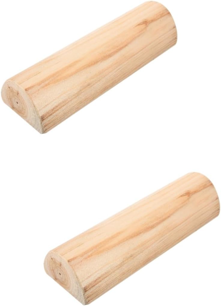 2pcs Wooden Cervical Pillow Smooth Sauna Neck Support Pillow for Adults Ergonomic Back Bolster Height Handmade for Comfort and Health