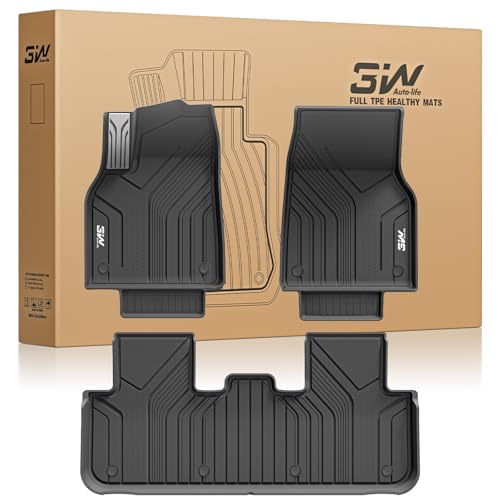 Image of 3W Floor Mats Fit for Tesla New Model Y 2025 2026 Juniper,Metal Penal | TPE All Weather Custom Fit Floor Liner for Juniper Model Y Accessories 1st and 2nd Row Car Mats Easy Clean, Vigormold