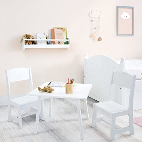 Mesa y sillas Infantiles cuadradas Montessori de Madera Blanca - Bainba Cover