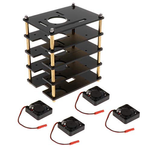 gazechimp Estojo Estojo de Acrílico com 4 Camadas com Ventilador Do Dissipador de Calor para Raspber