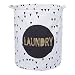 DOKEHOM DKA0818BKL 19.7" Large Waterproof Round Cotton Linen Laundry Storage Basket, Available in 8 Colors (Black, L)