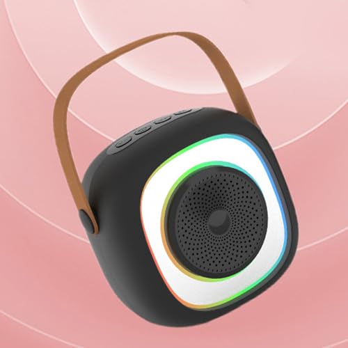 Máquina de karaokê Portátil, Alto-falante, Microfone Sem Fio Com Som Divertido, Bateria Recarregável