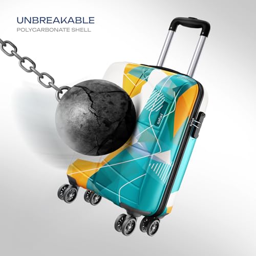 Image of Safari Luma Neo 8 Wheels 55cm Cabin Size Trolley Bag, Hard Case Printed Polycarbonate, 360 Degree Wheeling Carry on Luggage for Men & Women, Suitcase for Travel, Trolley Bags for Travel, Multicolour