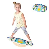 Balance Board Kinder, Wackelbrett, Balancieren Kinder Indoor, Fördert Gleichgewichtssinn und Konzentration, Affenmuster