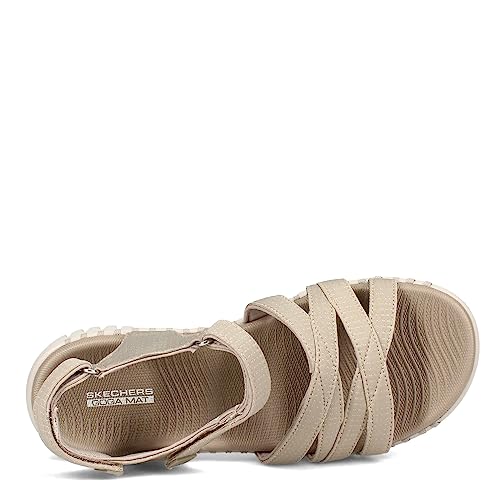 Skechers Womens Go Walk Smart - Refined Ankle Strap, Taupe, 9 M Us #TOP5