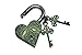 PARIJAT HANDICRAFT Antique Reproduction Heart Padlock with 2 Skeleton Keys Two Love Bird Engraved (Antique)