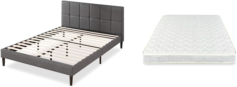 ZINUS 布張り ベッドフレーム セミダブル Platform グレー ジヌス 色