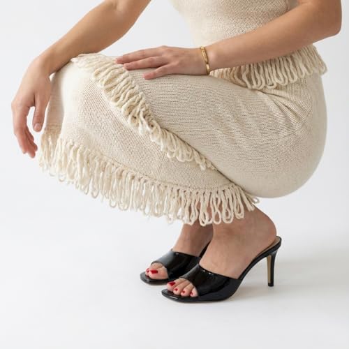 Image of CUSHIONAIRE Evie Kitten Heel Sandals for Women, Slip On One Band Dress Sandals with Memory Foam, Wide Widths and 3 Inch Heel