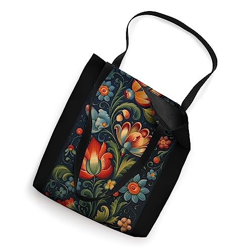 Bolso Tote de Arte Popular Noruego Rosemaling miniatura 2