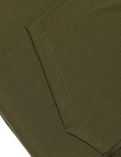 Coofandy Mens Workout Sweatshirts Athletic Hoodies Pullover Short Sleeve Lightweight Hood T Shirts Army Green #TOP5
