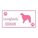 ForzaGroup 全犬種 全猫種対応 ボルゾイ (20102) 犬 イヌ いぬ dog 防水 車 ステッカー sticker シール 名前入れ 名前入り