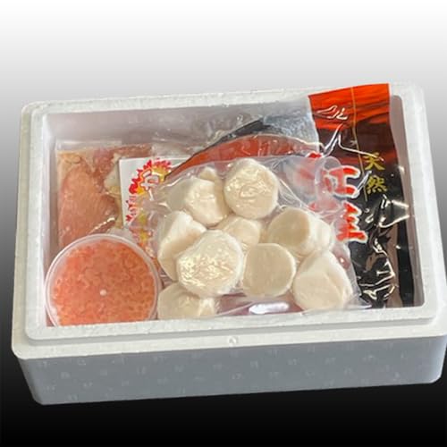 [北海道根室市] [年内配送品(12/21決済分まで)] 味付若鶏から揚げ350g×2P、紅鮭5切、いくら100g、ほたて貝柱200g B-30022[配送月(年明け含む)の指定は不可]