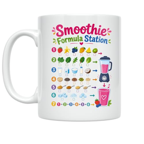 Smoothie Recipe Ideas Mug - Smoothie Formula Station - 11 oz Ceramic
