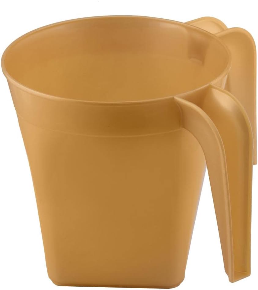 YBM Home Square Plastic Wash Cup, Long-Lasting, for Ritual Hand Washing, 1332Gold