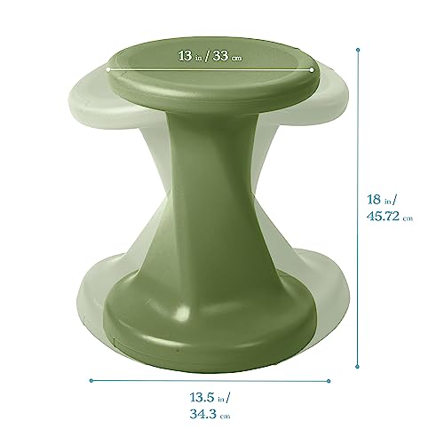 Image of ECR4Kids Twist Active Wobble Stool, 18in Seat Height, Classroom Furniture, Hunter Green