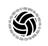 CustomVinylDecor Volleyball Vinyl Wall Decal Sticker | Home Decor Sticker for Teen Girl or Boy's Bedroom or Locker Room | Small, Large Sizes | Black, Pink, Gold, Purple, Many