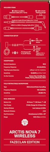 Arctis Nova 7 - FaZe Clan Edition Cuffia da gioco wireless multipiattaforma - Edizione limitata - Dual Wireless 2.4 GHz e Bluetooth - Batteria a carica rapida 38 HR - PC, PS, Mac, Mobile, - Cuffia gaming - Immagine 12