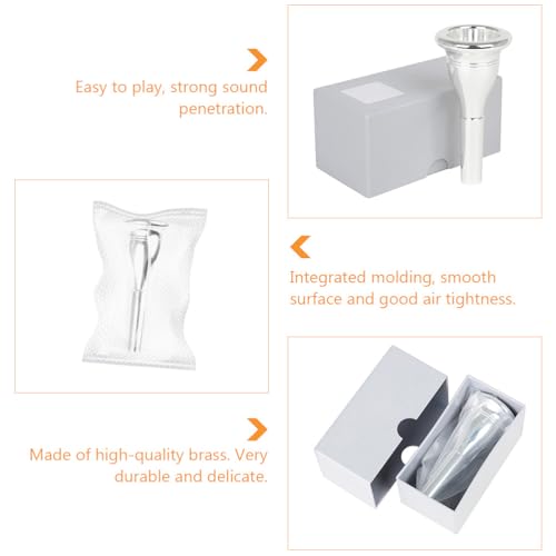 image for DECHOUS 13.3mm Silver CNC Plated Brass Tuba Mouthpiece High Precision 