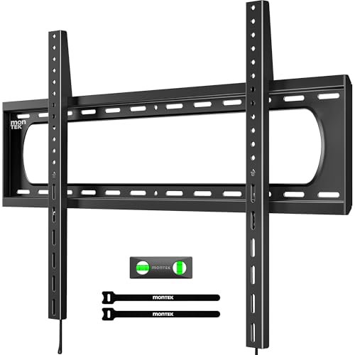 monTEK TV Wandhalterung Flach für 60-120 Zoll Fernseher bis zu 136kg Hochleistungsfähig Feste TV Halterung Universelle Kompatibilität VESA 50x50 bis VESA 900x600 Abstand zur Wand nur 1 38
