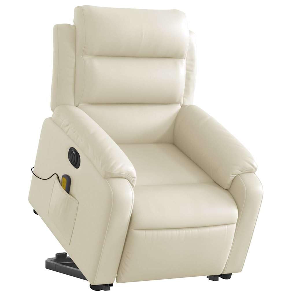 Sillón elevador eléctrico reclinable con masaje por vibración, 6 puntos de masaje, función elevación e inclinación 135°, estructura estable de madera y metal,
