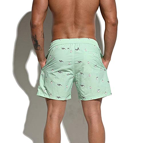 Men's Striped Vacation Board Shorts Quick Dry Sufing Swimwear3