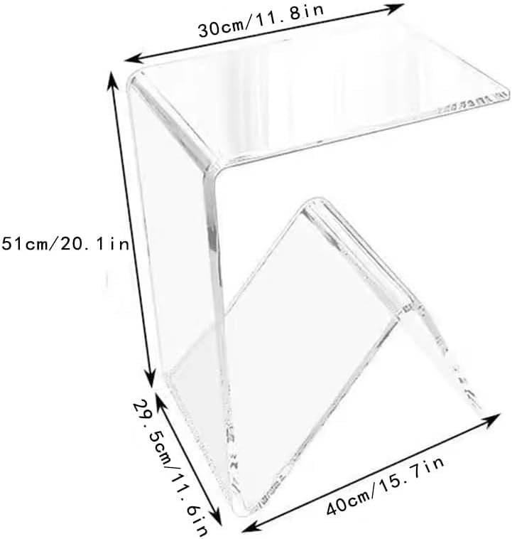Table d'appoint en acrylique transparent avec rangement revues intégré - 3