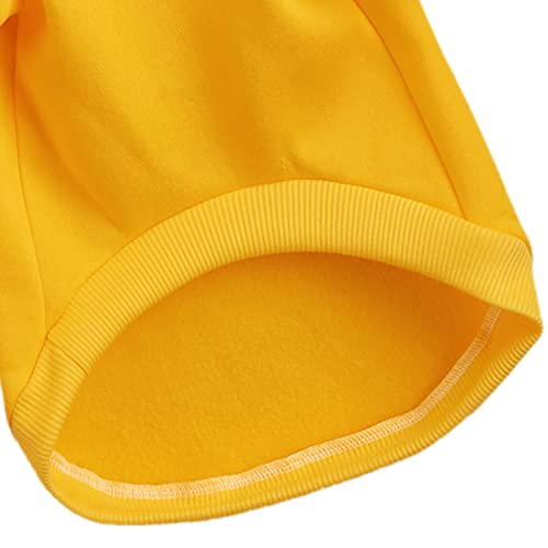 Image of Soft Puppy Sweater for Small Dogs Winter Pullover, Yellow XL | Elastic Cuffs Pet Clothes, Holiday Party Matching, Fall Winter Daily Outfit, Soft Breathable Machine Washable Sweatshirt