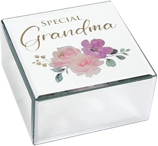 Grandma Jewellery Box, Mirrored Glass Jewellery Box, Keepsake Trinket Box, Present for Grandma for Birthday, Mothers Day, Christmas. A Beautiful Thoughtful Gift for a Special Grandma