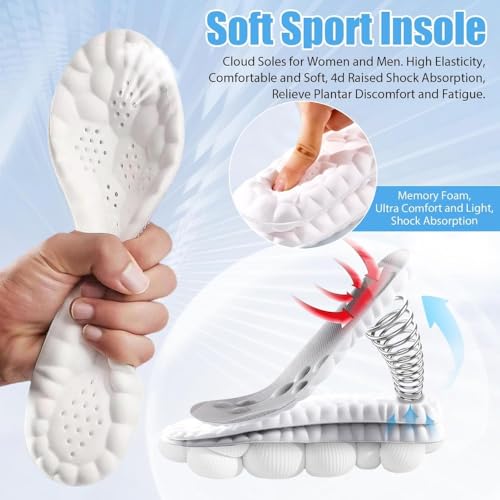 Image of Cloud Soles Memory Foam Insoles for Men /Women - Arch Support Shoe Inserts with Acupressure Massage Foot Pain Relief & Fatigue Reduction for Sports /Running(US-Unisex-8-8.5)
