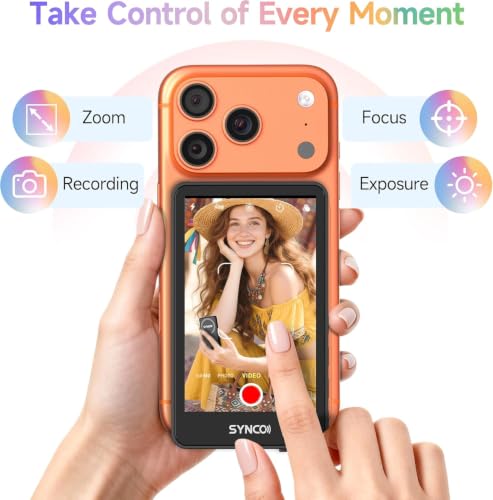 Image of SYNCO Xview Selfie Monitor Screen for iPhone 7-17 Series, Touchscreen Secure Private Wireless P2P, 4K /1080p Magnetic Back Camera Vlog Monitor with 164FT Range for YouTube TikTok Live Streaming