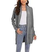 Huuloo Women's Open Front Long Shawl Cardigan Sweater with Pockets