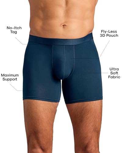 True Classic Mens Underwear – 6" Boxer Briefs, Navy, S - image 2