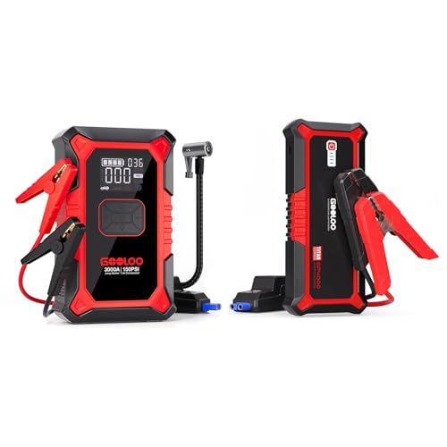 GOOLOO GP4000 4000A Peak Car Battery Jump Starter & A3 3000A Jump Starter with Air Compress - Detailed View