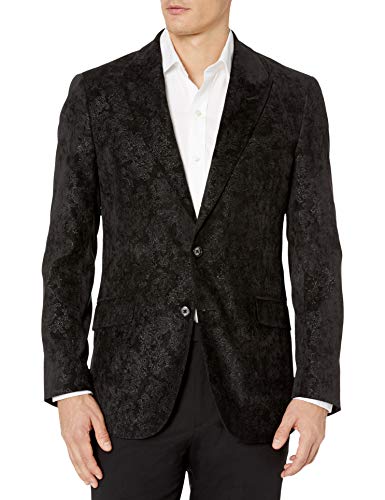 Robert Graham Men's Spruce Woven Sportcoat, Black, 44