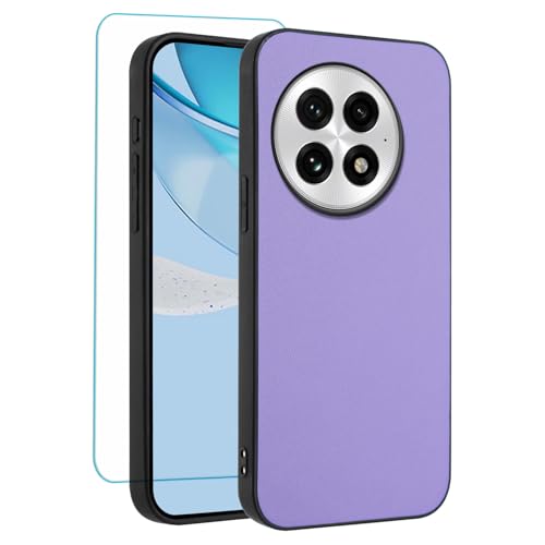Coque OnePlus 13 5G violette en cuir et TPU souple antichoc avec protection écran