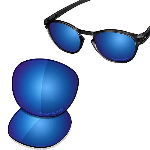 Image of SAUCER Premium Replacement Lenses for Oakley Latch OO9265 (Asian Fit) OO9349 | UV400 Protection, Anti-Scratch, Precise Fit & Enhanced Clarity Sunglasses High Defense - Midnight Blue Polarized