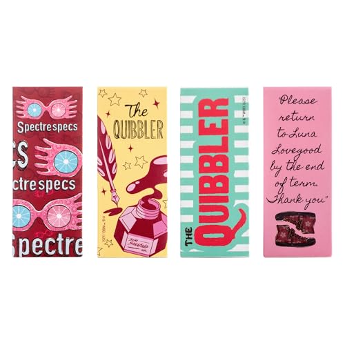 Conquest Journals Harry Potter The Quibbler Magnetic Bookmarks, Set of 4 Page Clips, Sturdy Cardstock Book Markers with Strong Magnets, 1'' x 2.5'', Officially Licensed