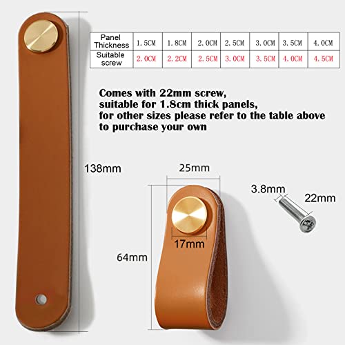 LLMtn 4 maniglie in pelle con borchie in rame, per...