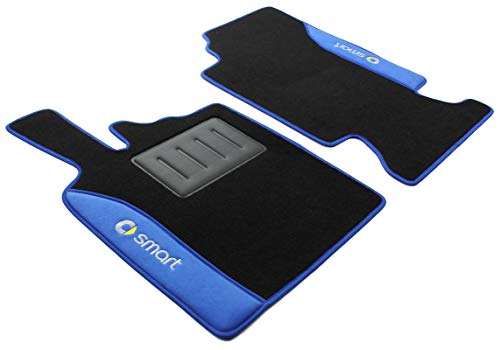 Il Tappeto Auto - Alfombrillas con franja de color bordada, turquesa